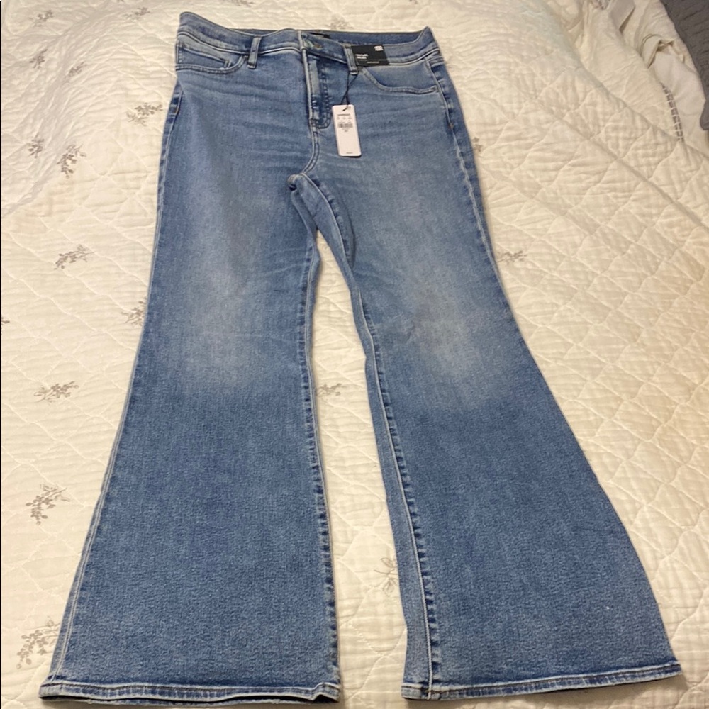 Express Light Blue Wide Leg Jeans